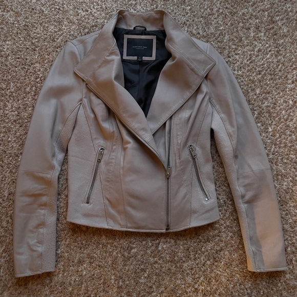 MARC NEW YORK BY ANDREW MARC Felix Leather Moto Jacket Pale Pink - Picture 6 of 8